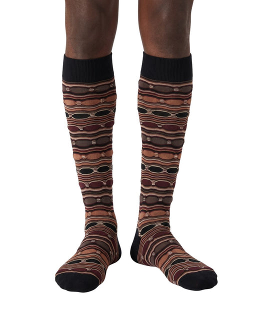 Missoni Brown Mens Stripe Dress Socks-M