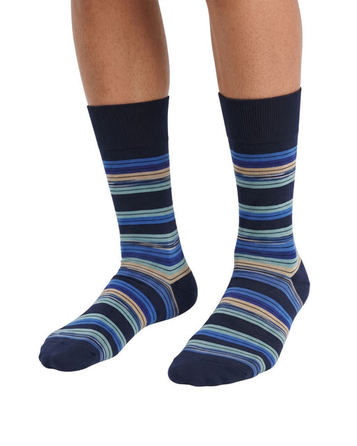Missoni Marine Blue Mens Stripe Crew Socks-S