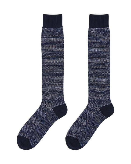 Missoni Sapphire Blue Mens Melange Dress Socks-