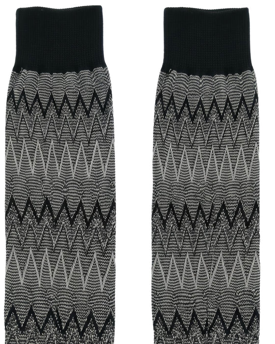 Missoni Black Taupe Mens Melange Dress Socks-L