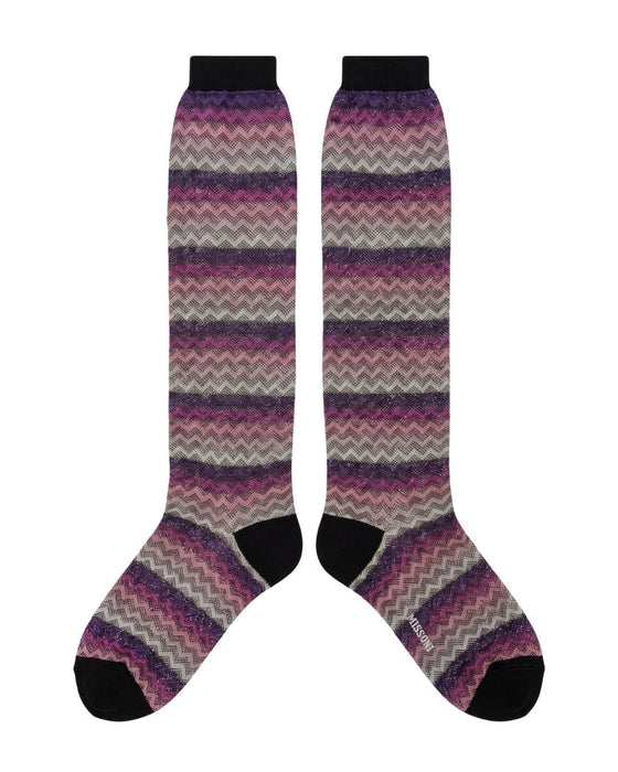 Missoni Magenta Womens Chevron Dress Socks-M