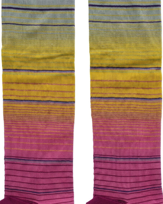 Missoni Pink Yellow Womens Pinstripe Dress Socks-L