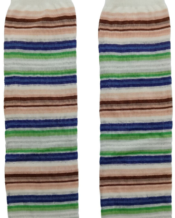 Missoni White Metallic Womens Multistripe Dress Socks-M
