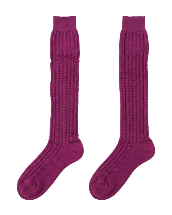 Missoni Fuschia Womens Ribbed Crew Socks-M