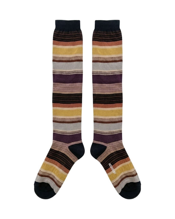 Missoni Multicolor Womens Classic Stripe Dress Socks-S