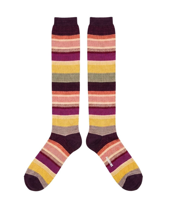 Missoni Multicolor Womens Wide Strip Dress Socks-L