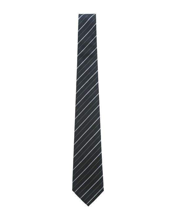 Armani Collezioni Mens Black / Gray Diagonal Stripe Silk Neck Tie