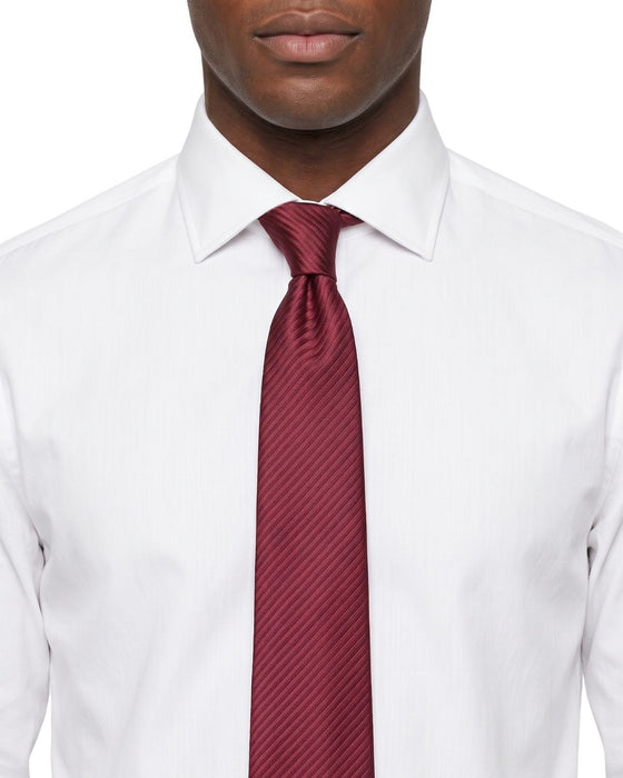 Armani Collezione Mens Burgundy Tonal Stripe Neck Tie