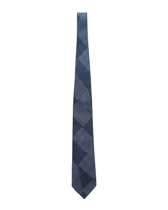 Armani Collezioni Mens Navy Blue / Light Blue Patchwork Geometric Neck Tie