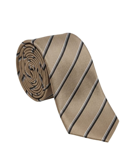 Armani Collezioni Mens Tan / Navy Diagonal Stripe Silk Neck Tie