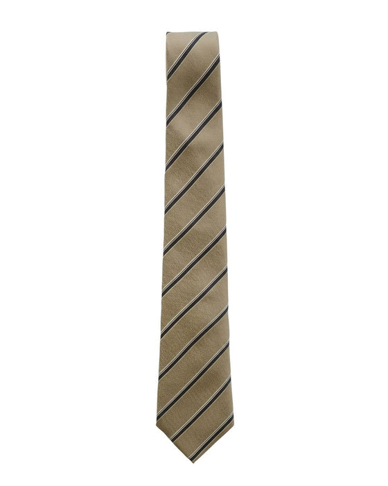 Armani Collezioni Mens Tan / Navy Diagonal Stripe Silk Neck Tie