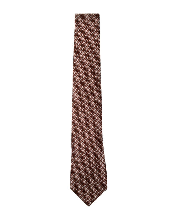 Armani Collezioni Mens Rust Orange Micro Geometric Silk Neck Tie