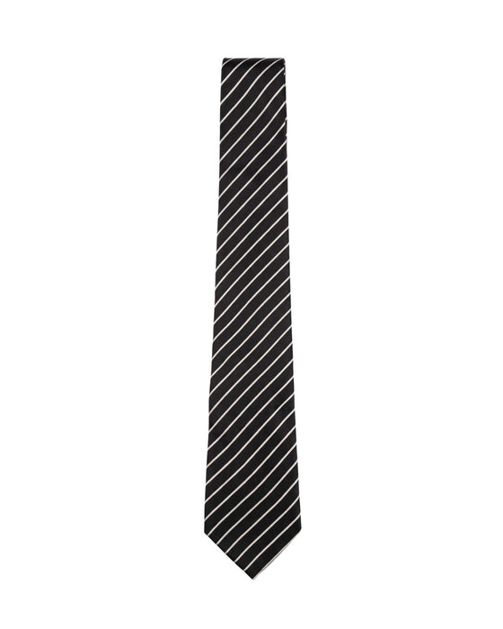 Armani Collezione Mens Black / White Diagonal Stripe Neck Tie