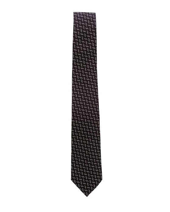 Armani Collezione Mens Black / Gray Micro Geometric Neck Tie