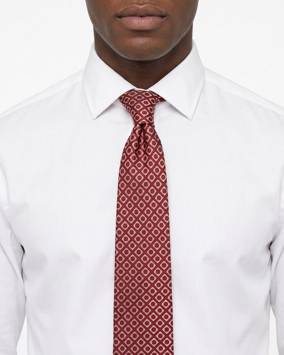 Armani Collezione Mens Red / Beige Diamond Geometric Neck Tie