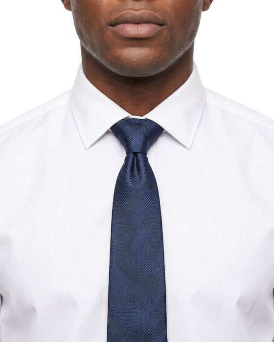 Armani Collezioni Mens Navy Tonal Textured Silk Neck Tie