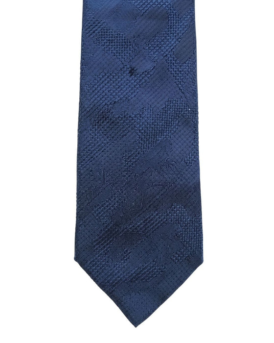 Armani Collezioni Mens Navy Tonal Textured Silk Neck Tie