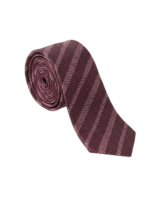 Armani Collezioni Mens Burgundy / Pink Diagonal Geometric Neck Tie