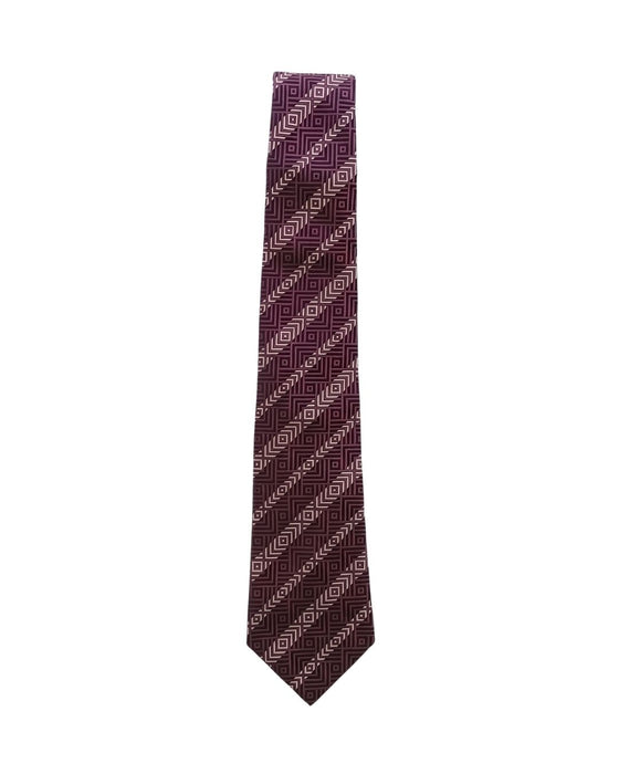 Armani Collezioni Mens Burgundy / Pink Diagonal Geometric Neck Tie