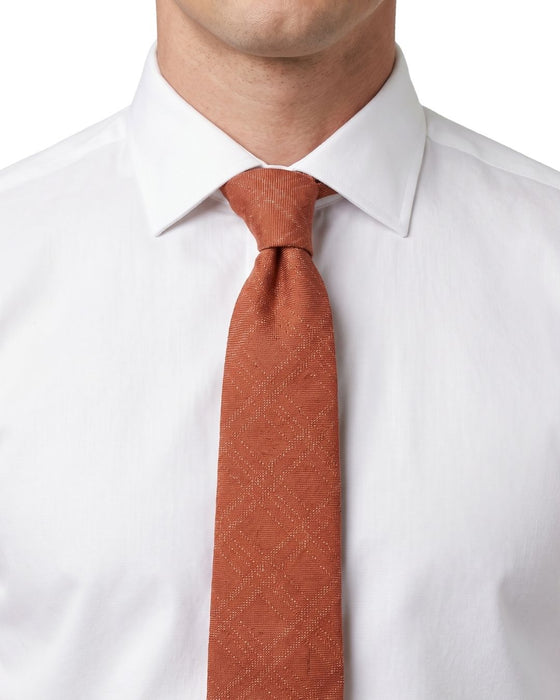 Armani Collezione Mens Burnt Orange Textured Neck Tie