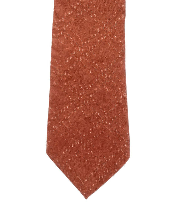 Armani Collezione Mens Burnt Orange Textured Neck Tie