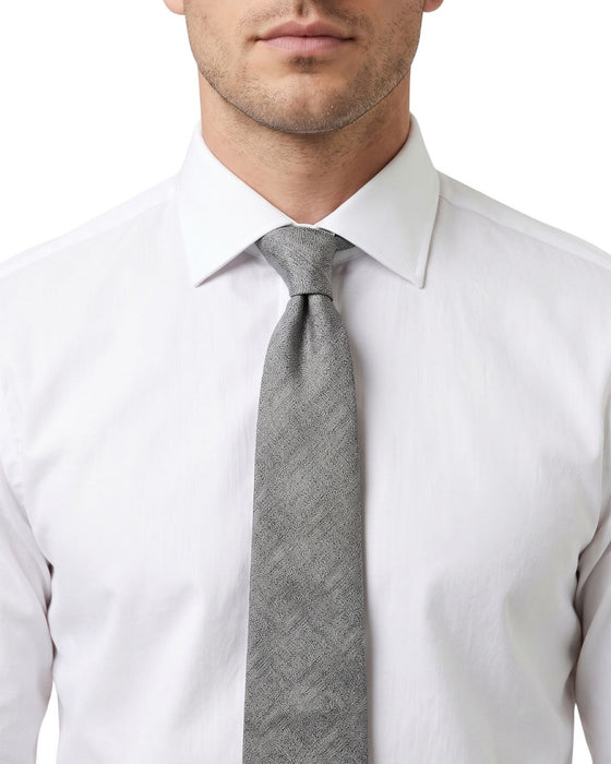Armani Collezioni Mens Light Gray Tonal Textured Neck Tie