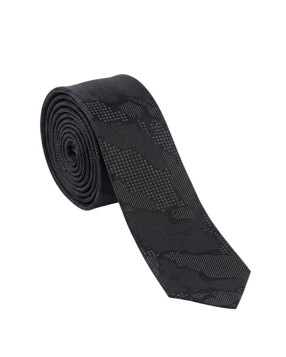 Armani Collezioni Mens Black / Charcoal Tonal Abstract Neck Tie