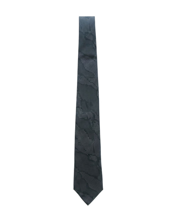 Armani Collezioni Mens Black / Charcoal Tonal Abstract Neck Tie