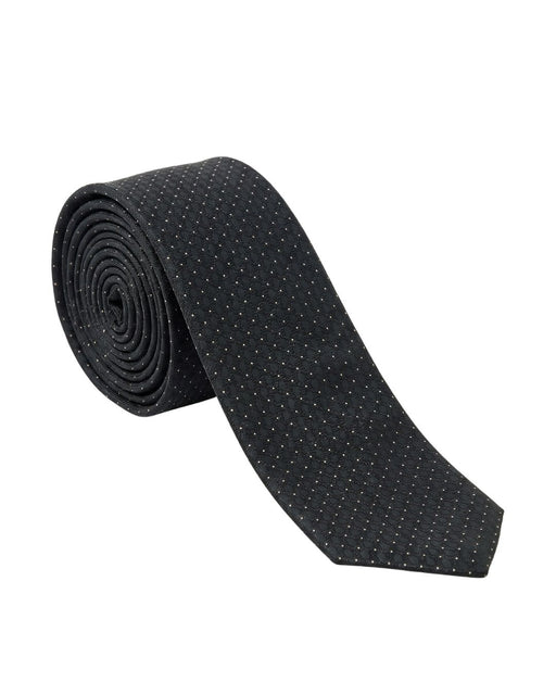 Armani Collezioni Mens Black / Gray Micro Dot Neck Tie
