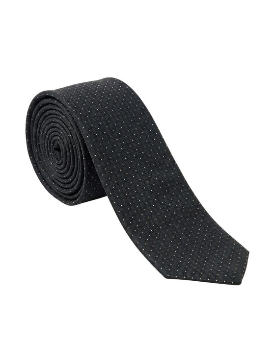 Armani Collezioni Mens Black / Gray Micro Dot Neck Tie