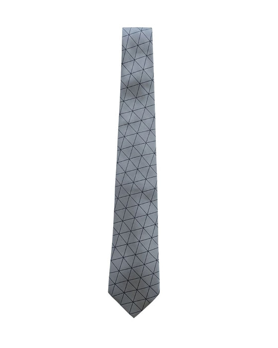 Armani Collezione Mens Silver Gray / Black Triangle Geometric Neck Tie