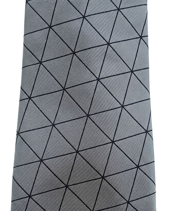 Armani Collezione Mens Silver Gray / Black Triangle Geometric Neck Tie