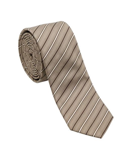 Armani Collezioni Mens Beige / Taupe Diagonal Stripe Silk Neck Tie
