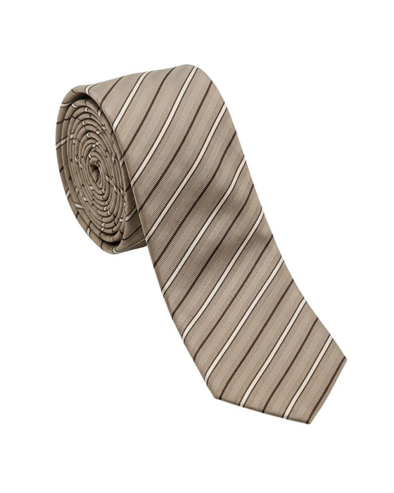 Armani Collezioni Mens Beige / Taupe Diagonal Stripe Silk Neck Tie