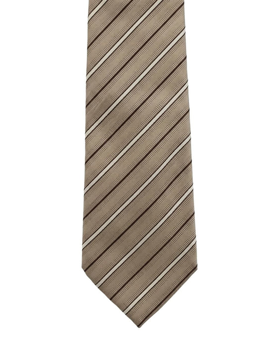 Armani Collezioni Mens Beige / Taupe Diagonal Stripe Silk Neck Tie