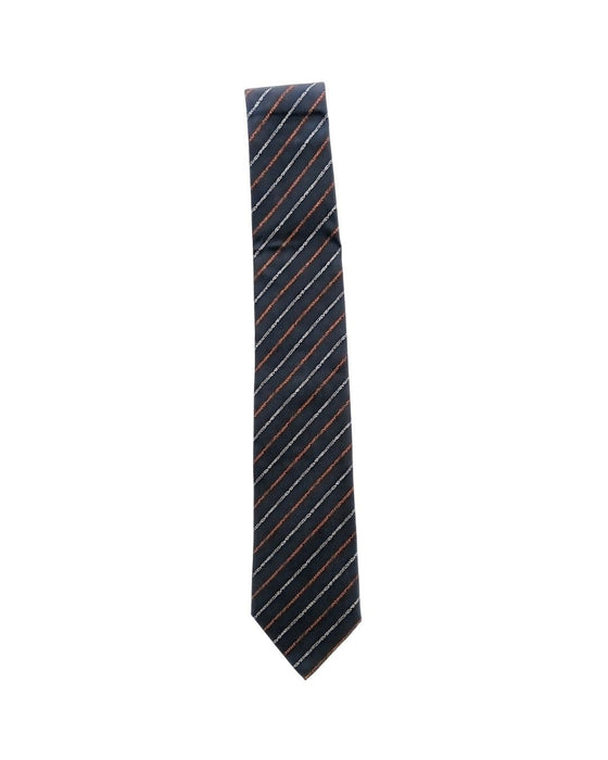 Armani Collezioni Mens Charcoal / Orange Diagonal Stripe Silk Neck Tie
