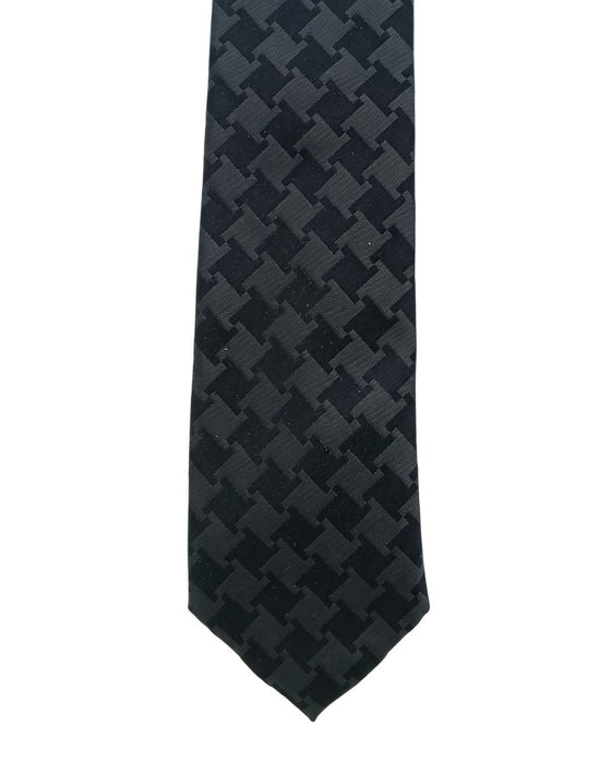Armani Collezioni Mens Black / Gray Geometric Silk Neck Tie