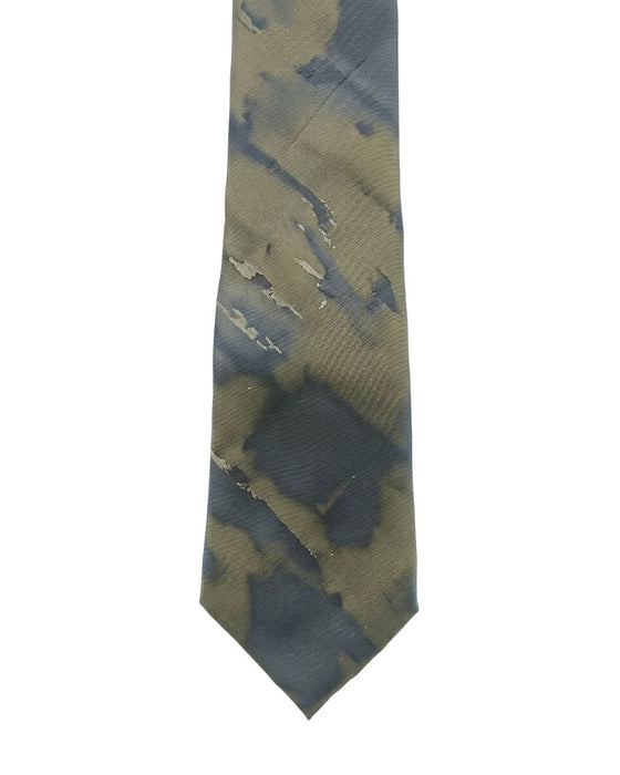 Armani Collezioni Mens Olive Green / Black Abstract Print Neck Tie
