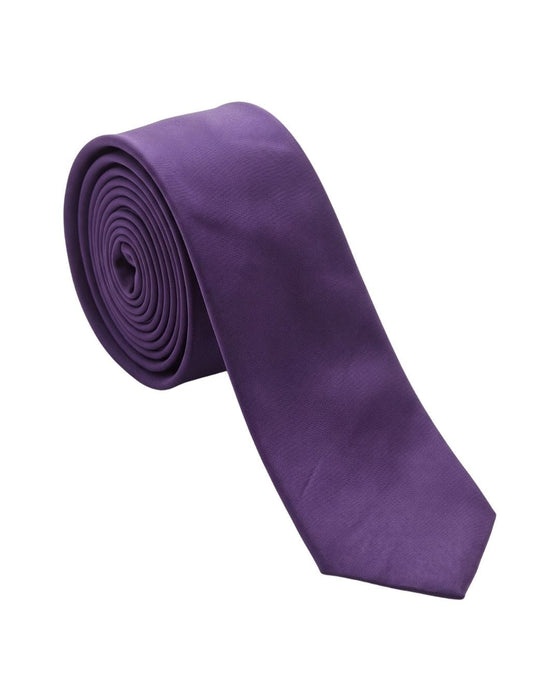 Armani Collezioni Mens Purple Solid Silk Neck Tie