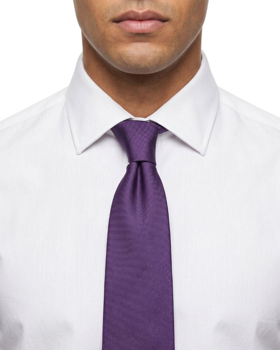 Armani Collezioni Mens Purple Solid Silk Neck Tie