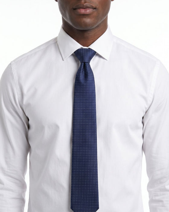 Armani Collezione Mens Navy Blue / White Micro Dot Neck Tie