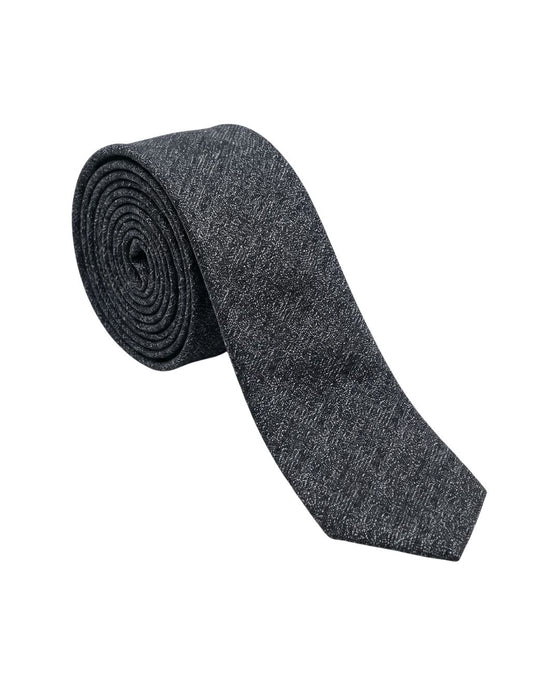 Armani Collezioni Mens Charcoal Gray Tonal Textured Neck Tie