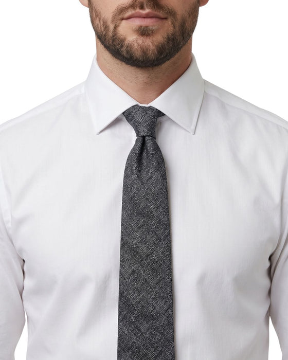 Armani Collezioni Mens Charcoal Gray Tonal Textured Neck Tie