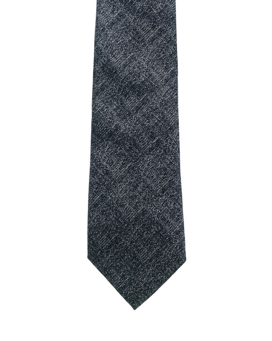 Armani Collezioni Mens Charcoal Gray Tonal Textured Neck Tie