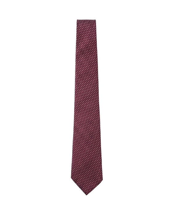 Armani Collezioni Mens Burgundy / White Micro Dot Silk Neck Tie