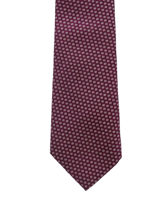 Armani Collezioni Mens Burgundy / White Micro Dot Silk Neck Tie
