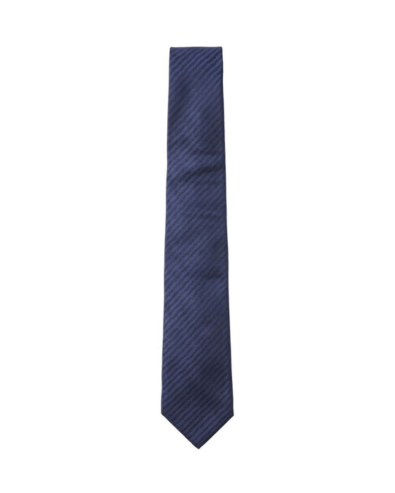 Armani Collezioni Mens Navy Blue Tonal Diagonal Stripe Neck Tie