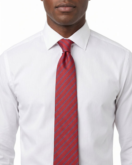 Armani Collezioni Mens Red / Blue Diagonal Stripe Neck Tie