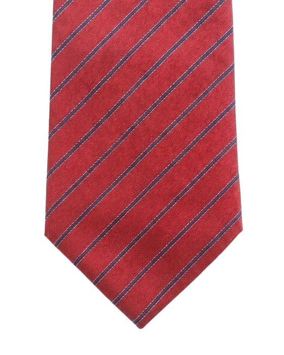 Armani Collezioni Mens Red / Blue Diagonal Stripe Neck Tie