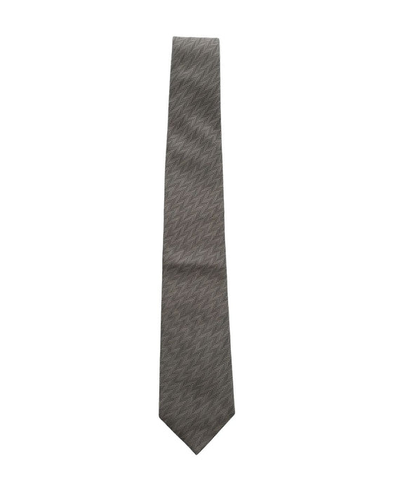 Armani Collezioni Mens Taupe / Beige Fine Herringbone Neck Tie